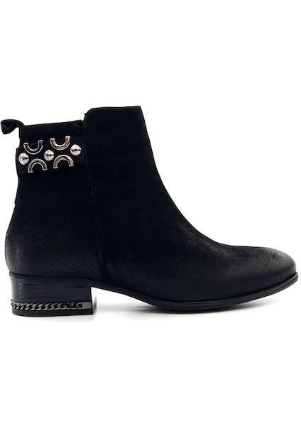 Kadın Hakiki Deri Kısa Topuklu Bot 2152712K - Siyah - 36