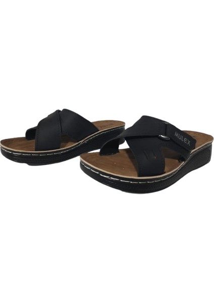 Siyah Yandan Cırtlı Ortopedik Terlik modelleri