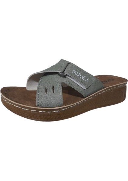 Çağla Yeşili Yandan Cırtlı Ortopedik Terlik