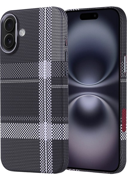 iPhone 16 Plus Kılıf Karbon Fiber Desenli Magsafe Şarj Özellikli Ultra Ince Nekst Premium Kapak