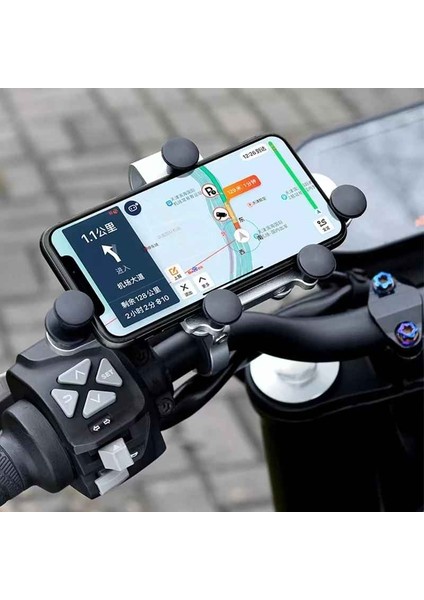 Metal 360° Dönen Amortisörlü Motosiklet & Bisiklet Telefon Tutucu – Titreşim Önleyici, Şok Emici, Ayarlanabilir modelleri