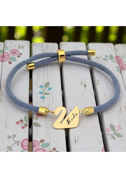 14 Ayar Plakalı Altın Seda Ismine Özel Mavi Ipek Örgülü Kuğu Kuşu Figürlü Hediye BILEKLIK-603ISIM fiyatları