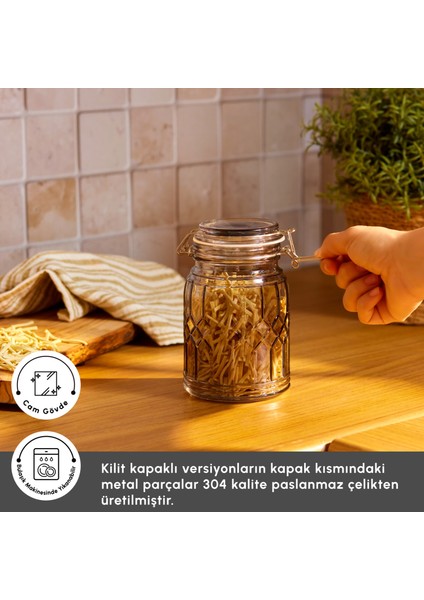 Storica Kilit Kapaklı Cam Kavanoz 700 ml modelleri