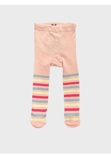 Kız Çocuk Pamuklu Yıkanmış Poposu Mini Queen Taç Desenli Çizgili Külotlu Çorap modelleri