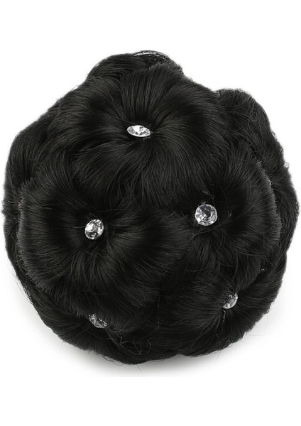 Taşlı Topuz Toka - Siyah