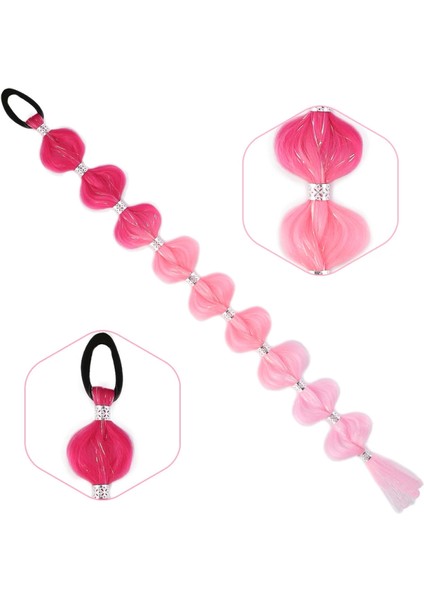 Örgülü Simli Aksesuarlı Lastikli At Kuyruğu - ACM10