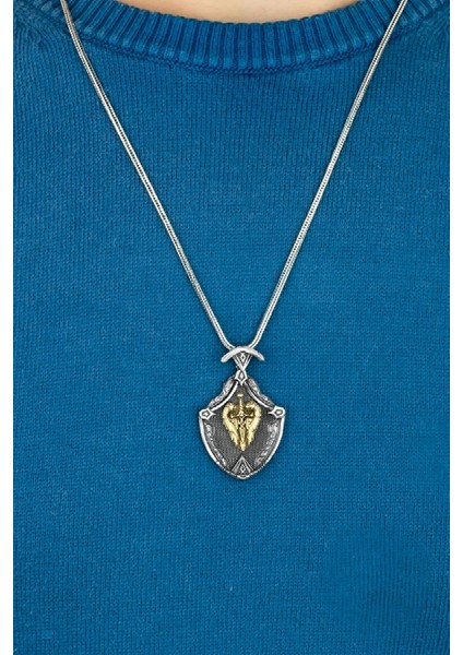 Özel Tasarım Vintage Karartmalı Gümüş Kılıç Erkek Kolye fiyatları