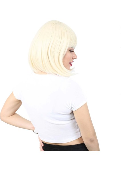 Küt Kahküllü Fiber Sentetik Peruk - Açık Platin fiyatları