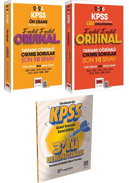 2026 Kpss Lise Ön Lisans Fasikül Fasikül Orijinal Çıkmış Son 10 Sınav - 3 Deneme