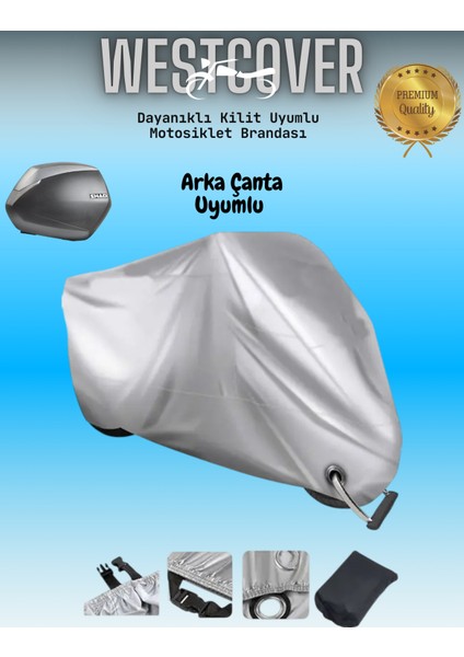 Tvs Apache Rtr 200 Arka Çanta Uyumlu Gri Kilit Uyumlu Motosiklet Brandası,motor Örtüsü