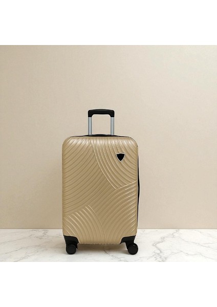 Döner Tekerlekli ve Şifreli Orta Boy Valiz Seti Gold