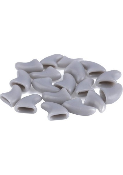 20 Pc Silikon Yumuşak Kedi Tırnak Kapakları, Boyutl (Gri) (Yurt Dışından)