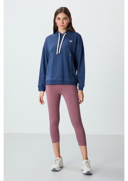 Gül Kurusu Yüksek Bel Slim Fit Dar Paça Kadın Kapri Tayt - 93097