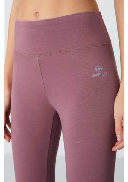 Gül Kurusu Yüksek Bel Slim Fit Dar Paça Kadın Kapri Tayt - 93097 indirimleri