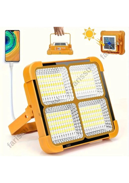 Solar Panelli Çakar Özellikli Dış Mekan Aydınlatmasına Uygun Projektör