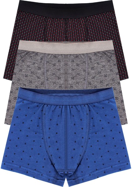 Erkek Çocuk Boxer 3'lü Baskılı (%96 Pamuk - %4 Elastan)