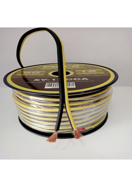 12GA Ses ve Hoparlör Kablosu, 5 Metre, Amfi ve Bass Uyumlu