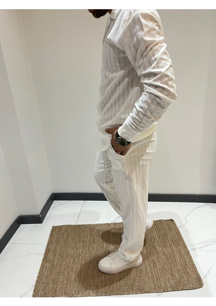 Jogger Pantolon Gömlek Takım Full Likra Yeni Model Uzun Kollu fırsatları