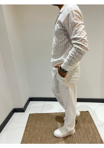 Jogger Pantolon Gömlek Takım Full Likra Yeni Model Uzun Kollu indirimleri