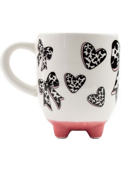 Inek Kupa 01 El Yapımı 3D Krem Parlak Kupa - El Yapımı Seramik Kupa