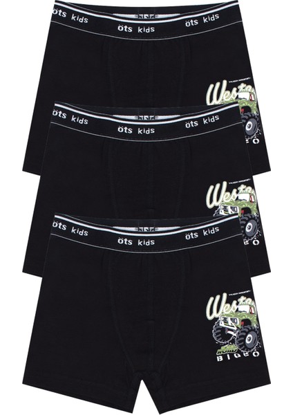Erkek Çocuk Boxer 3'lü (%96 Pamuk - %4 Elastan)