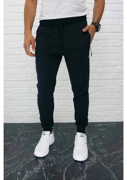 Erkek Lacivert Eşofman Altı Dalgıç Kumaş Paça Lastikli AS-133 modelleri