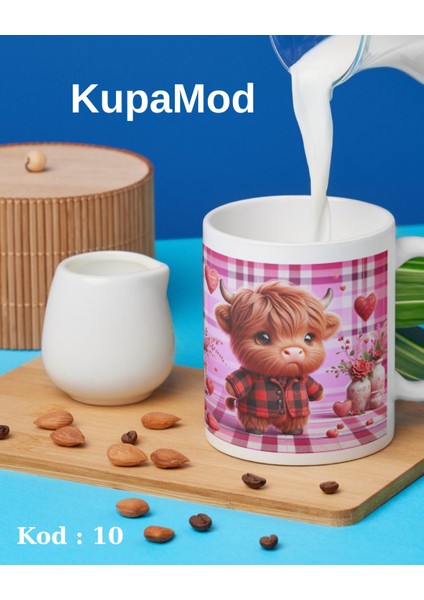 330ML Sevimli İnek Tasarımlı Seramik Kupa – KupaMod