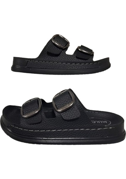 Ayarlanabilir Ortopedik Kadın Terlik Siyah Renk Ultra Soft Taban