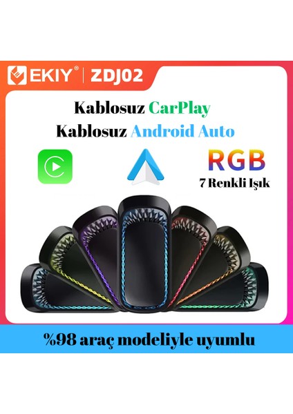 Kablosuz Araç Carplay Adaptörü Apple Car Play ve Android Car Play Cihazlar Için Multimedya fırsatları