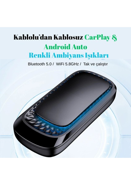 Kablosuz Araç Carplay Adaptörü Apple Car Play ve Android Car Play Cihazlar Için Multimedya indirimleri