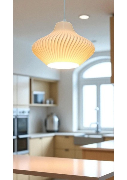 Spiral Tasarımlı, Yemek Masası, Mutfak ve Oturma Odası Için Modern Sarkıt Beyaz Avize fırsatları