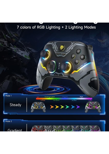 Rgb Kablosuz Joystick Wireless Oyun Kolu Pc/ switch/ ıos/ android Için Oyun Kolu Nintendo Swich Uyumlu Pc Laptop indirimleri