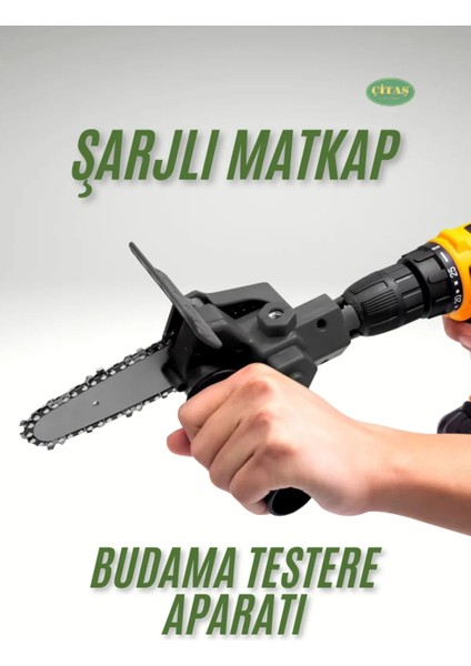 Matkap Ucu Şarjlı Matkap-Elektirli Matkap Dal Budama Testere Aparatı Zincirli Dönüştürücü