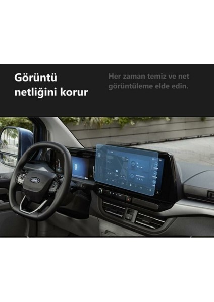 Ford Tourneo Custom Ekran Koruyucu 8 Inç Dijital Gösterge ve 13INÇ Multimedya 2'li Set
