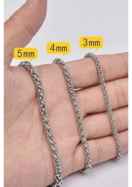 Ince Spor Model Erkek Çelik Kolye Zincir Tilki Kuyruğu 3mm 55CM ACB01K modelleri