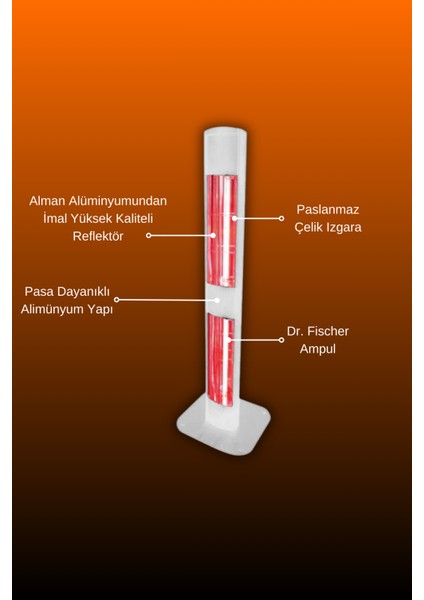 Aqua Mobil 1400 Watt GSA14VP Isısı Ayarlanabilir Elektrikli Infrared Isıtıcı-Beyaz indirimleri