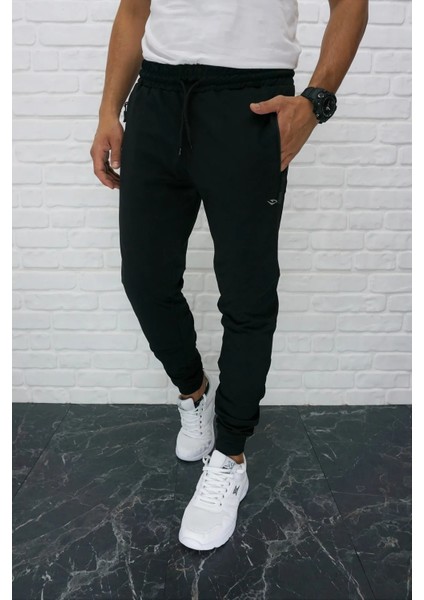 Erkek Siyah Eşofman Altı Dalgıç Kumaş Paça Lastikli AS-133 fiyatları