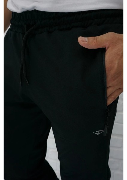 Erkek Siyah Eşofman Altı Dalgıç Kumaş Paça Lastikli AS-133 modelleri