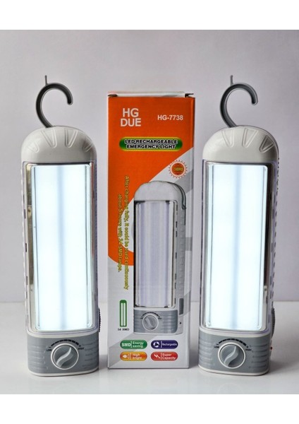 2'Li Şarjlı LED Işıldak Lamba – Işık Seviyesi Ayarlanabilir, Kamp ve Genel Amaçlı Taşınabilir Aydınlatma 2 Adet Bir Arada indirimleri