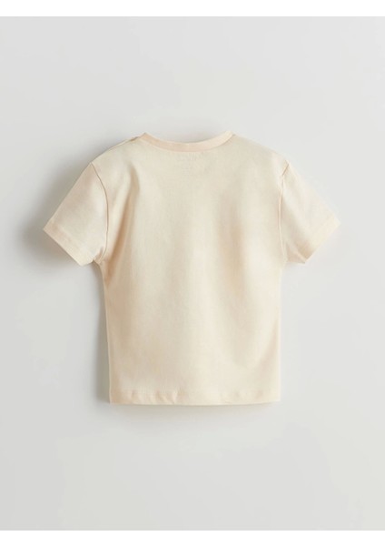 Lcw Baby Bej Dinazor Baskılı Erkek Bebek Tişört ve Pantolon 2'li modelleri