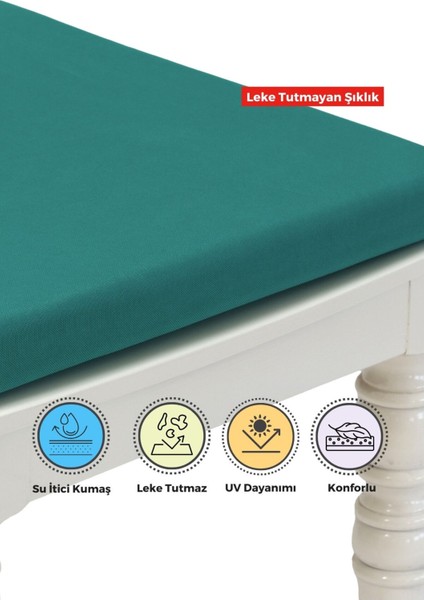 4'lı Sandalye Minderi Su Itici Kumaş 40X40 cm Sünger Sandalye Minderi Bağcıklı