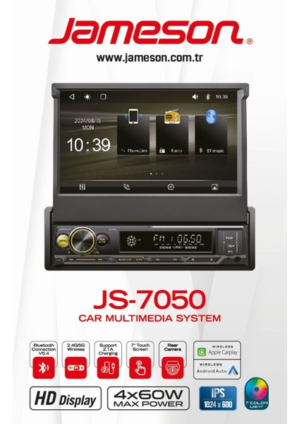 JS-7050 Çok Fonksiyonlu Dokunmatik Ekran ve Ahd Kamera Uyumlu Başlık