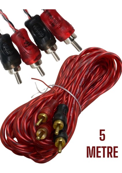 Uzunluk: 5m Rca Kablo, Tetikli, Amfi Için Yüksek Kalite, Net Ses Sağlar