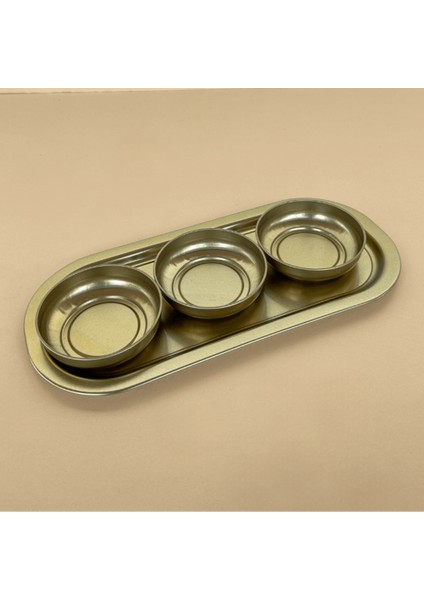 Home 3'lü Çerezlik ve Sunumluk Tepsi Seti - Gold modelleri