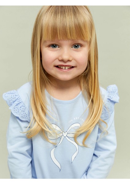 Lcw Baby Mavi Kurdele Detaylı Kız Bebek Bluz ve Tayt 2'li fiyatları