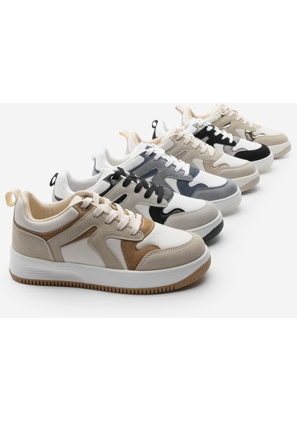 Kadın Sneaker Yüksek Taban Spor Ayakkabı Aryan Bej