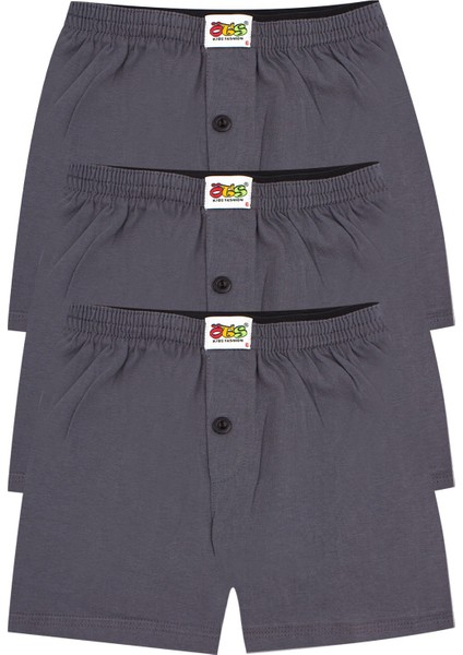 Erkek Çocuk Boxer 3'lü Düğmeli (%100 Pamuk)