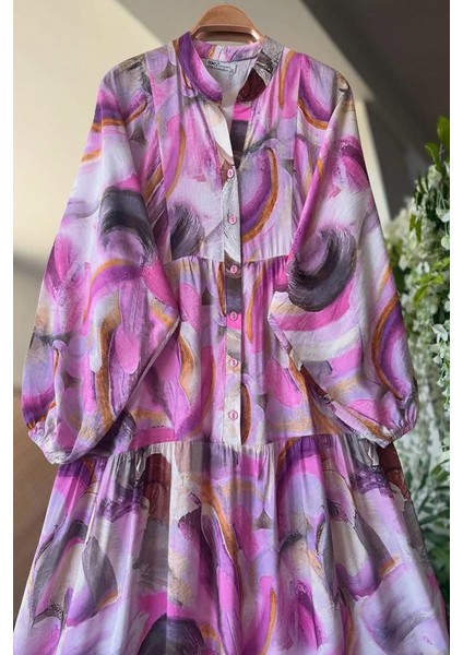 Renkli Yarım Patlı Tam Boy Elbise fiyatları