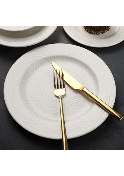 SRV-0041 Yuv Servıs Tabak 26 cm Cream Decor