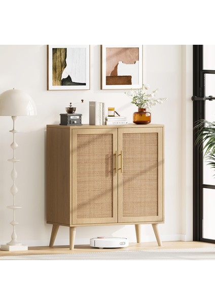 Rattan (Jüt Kumaş) Kapaklı Çok Amaçlı Dolap – %100 Mdf, Şık ve Dayanıklı, 75 cm Genişlik, Mutfak – Salon – Antre Kullanımına Uygun fiyatları